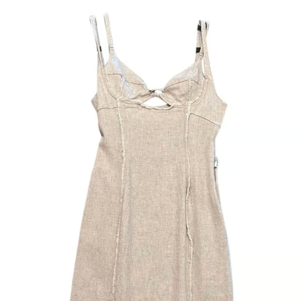Jacquemus L'année 97 Linen Mid-length Dress In Beige